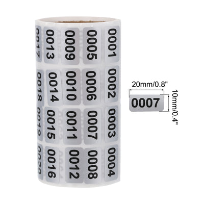 Harfington 1 to 1000 Consecutive Number Stickers Inventory Label Black Numbers for Office Warehouse Numbering Classification, Total 2000pcs