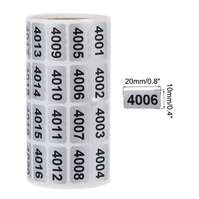 Harfington 4001 to 5000 Consecutive Number Stickers Inventory Label Black Numbers for Office Warehouse Numbering Classification, Total 2000pcs