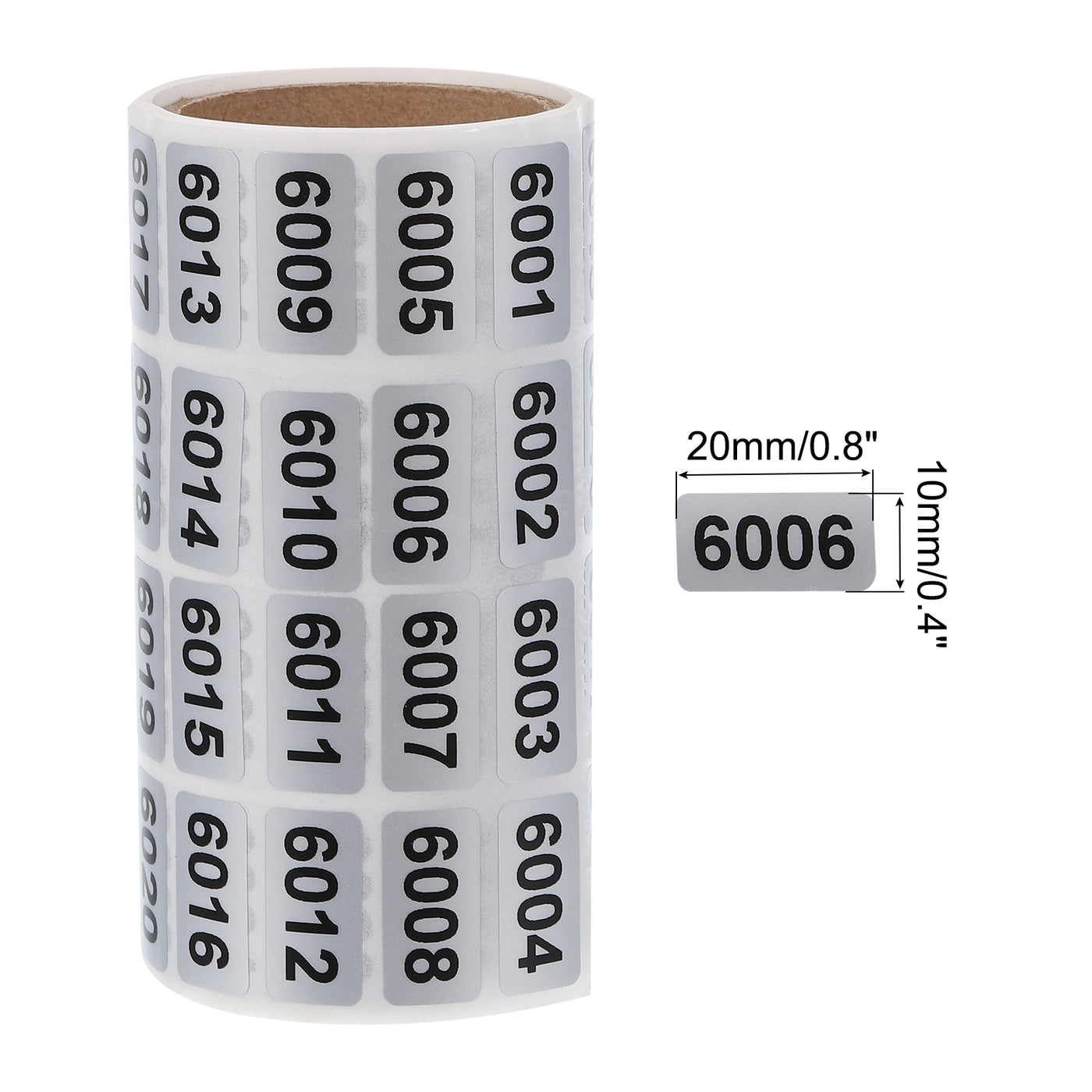 Harfington 6001 to 7000 Consecutive Number Stickers Inventory Label Black Numbers for Office Warehouse Numbering Classification, Total 2000pcs