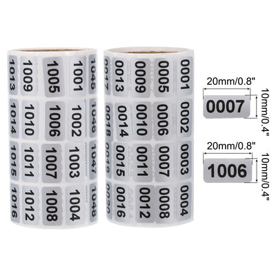 Harfington 1 to 1000, 1001 to 2000 Consecutive Number Stickers Inventory Label Black Numbers for Office Warehouse Numbering Classification, Total 2000pcs