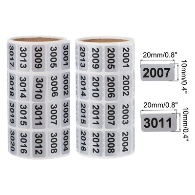 Harfington 2001 to 3000, 3001 to 4000 Consecutive Number Stickers Inventory Label Black Numbers for Office Warehouse Numbering Classification, Total 2000pcs