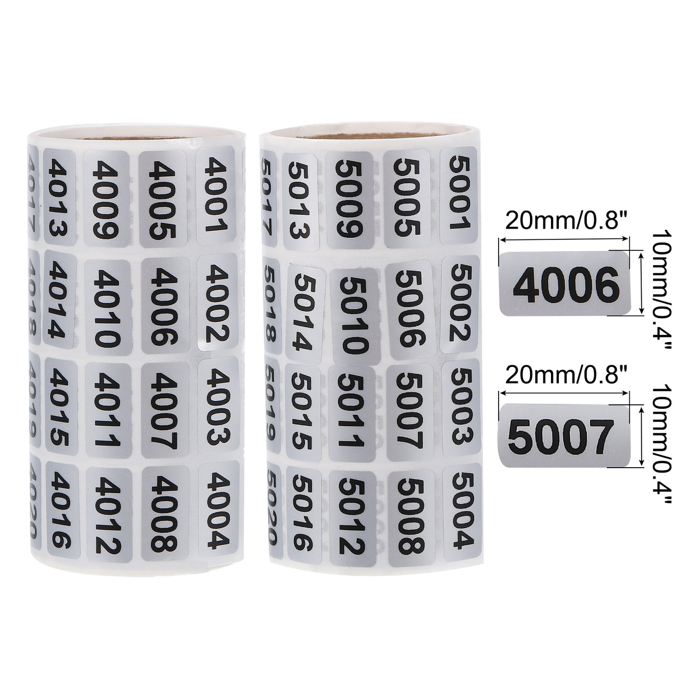 Harfington 4001 to 5000, 5001 to 6000 Consecutive Number Stickers Inventory Label Black Numbers for Office Warehouse Numbering Classification, Total 2000pcs
