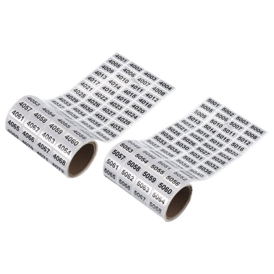 Harfington 4001 to 5000, 5001 to 6000 Consecutive Number Stickers Inventory Label Black Numbers for Office Warehouse Numbering Classification, Total 2000pcs