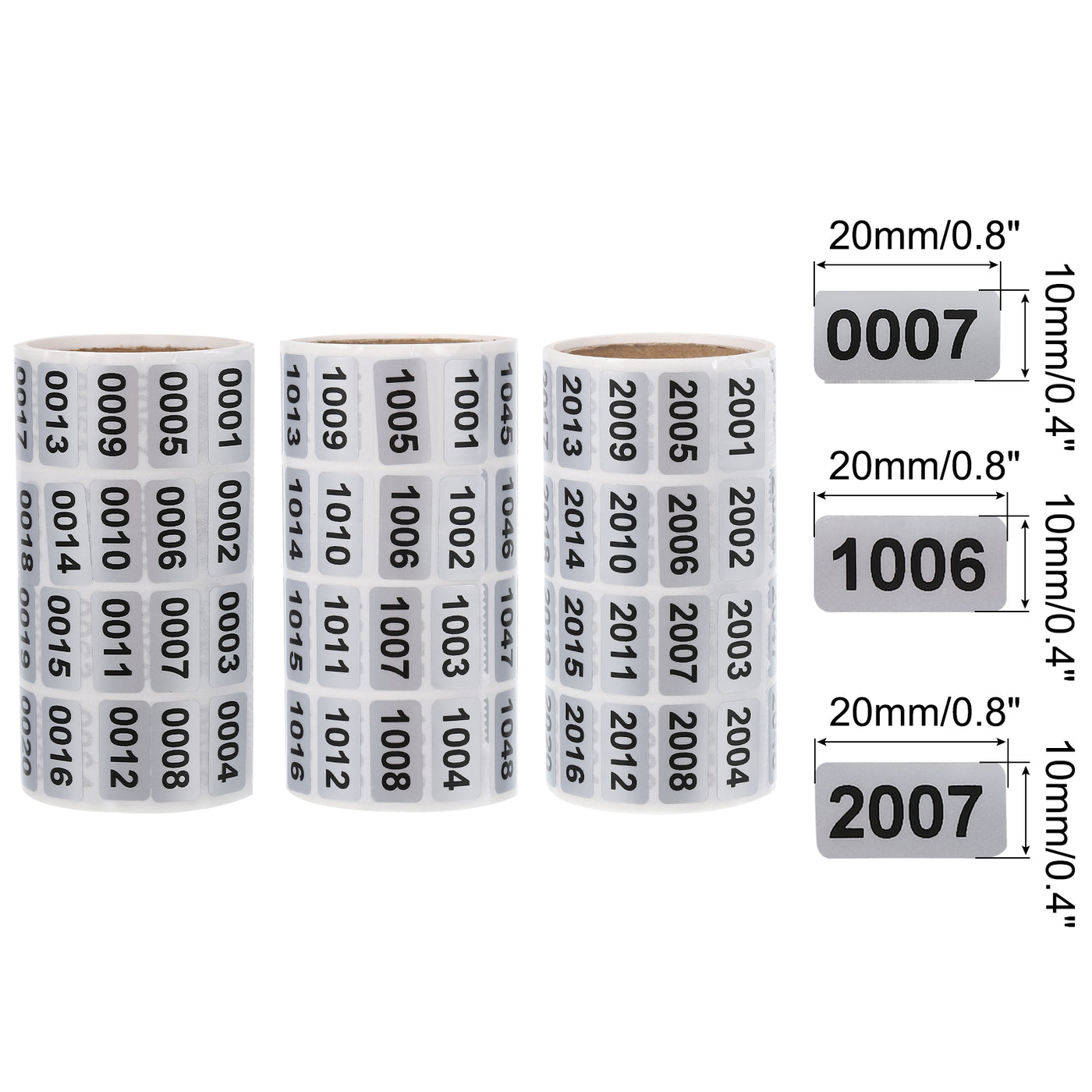 Harfington Consecutive Number Stickers, 1 to 1000, 1001 to 2000, 2001 to 3000 Inventory Label Numbers for Office Warehouse Numbering, Total 3000pcs