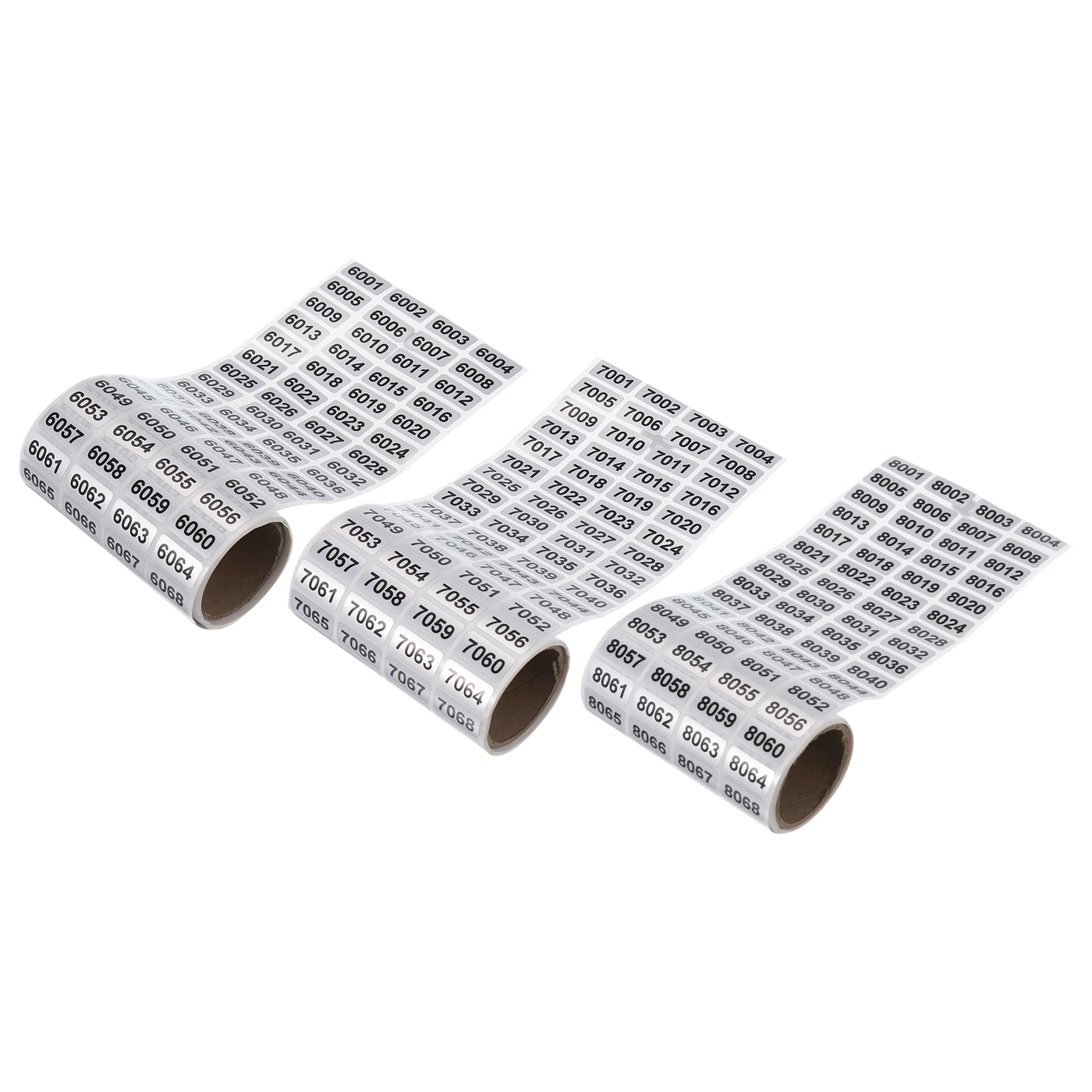 Harfington Consecutive Number Stickers, 6001 to 7000, 7001 to 8000, 8001 to 9000 Inventory Label Numbers for Office Warehouse Numbering, Total 3000pcs