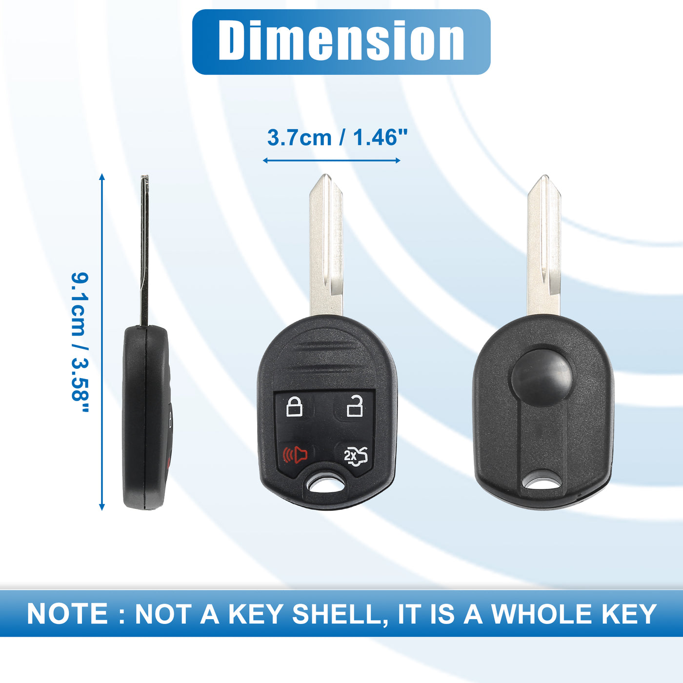 uxcell Uxcell 2 Pcs Replacement Keyless Entry Remote Car Key Fob CWTWB1U793 315MHz for Ford Explorer 2001-2015 for Mustang Expedition Edge Focus Taurus Escape Fusion for Lincoln Navigator