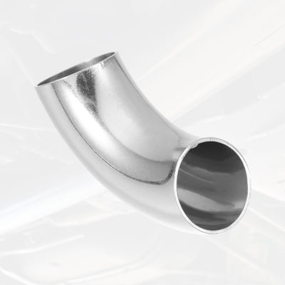 Harfington Uxcell 2pcs 90 Degree SS304 Stainless Steel Bend Tube Exhaust Elbow Pipe for Car Modified Exhaust System 3.94" Arc Length Piping Silver Tone