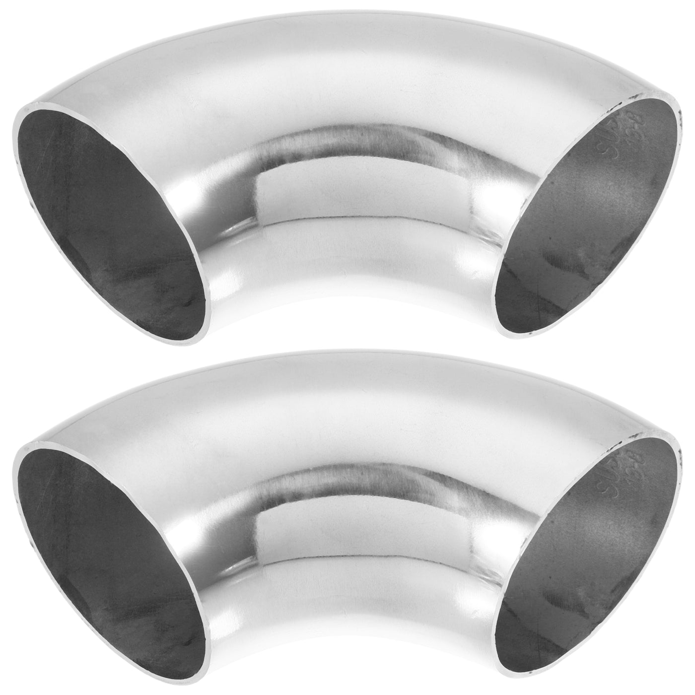uxcell Uxcell 2pcs 90 Degree SS304 Stainless Steel Bend Tube Exhaust Elbow Pipe for Car Modified Exhaust System 0.06" Wall Thickness Piping Silver Tone
