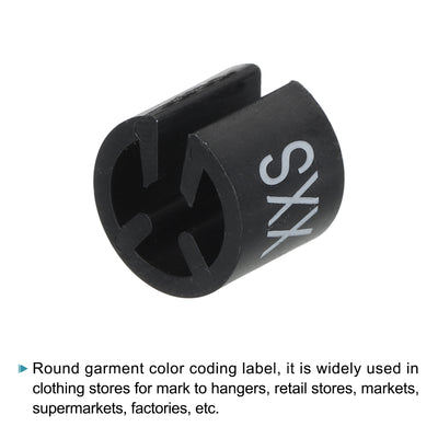 Harfington Clothes Hanger Marker 4XL/3XL/2XL/XL/L/M/S/XS/XXS Size Tag Fit 3.5mm Rod for Garment Clothing Color Coding, Pack of 180