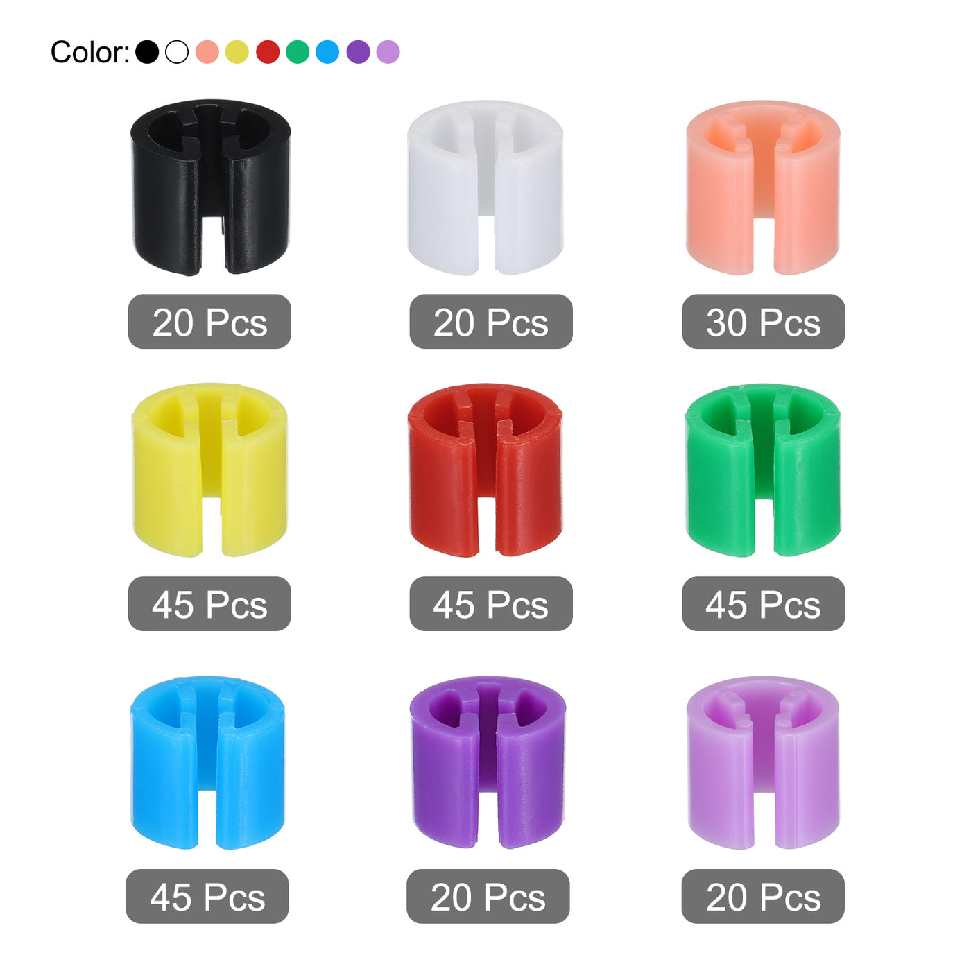 Harfington Clothes Hanger Marker 4XL/3XL/2XL/XL/L/M/S/XS/XXS Size Tag Fit 3.5mm Rod for Garment Clothing Color Coding, Pack of 290