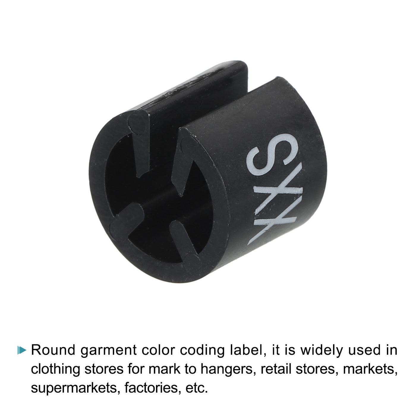 Harfington Clothes Hanger Marker XXS/XS/S/M/L/XL/2XL/3XL Size Tag Black Fit 3.5mm Rod for Garment Clothing Color Coding, Pack of 800