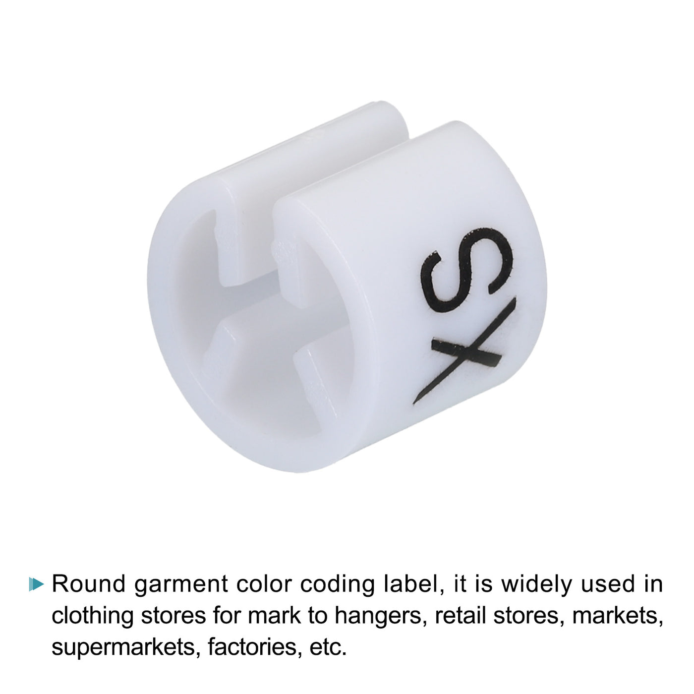 Harfington Clothes Hanger Marker XXS/XS/S/M/L/XL/2XL/3XL Size Tag White Fit 3.5mm Rod for Garment Clothing Color Coding, Pack of 160