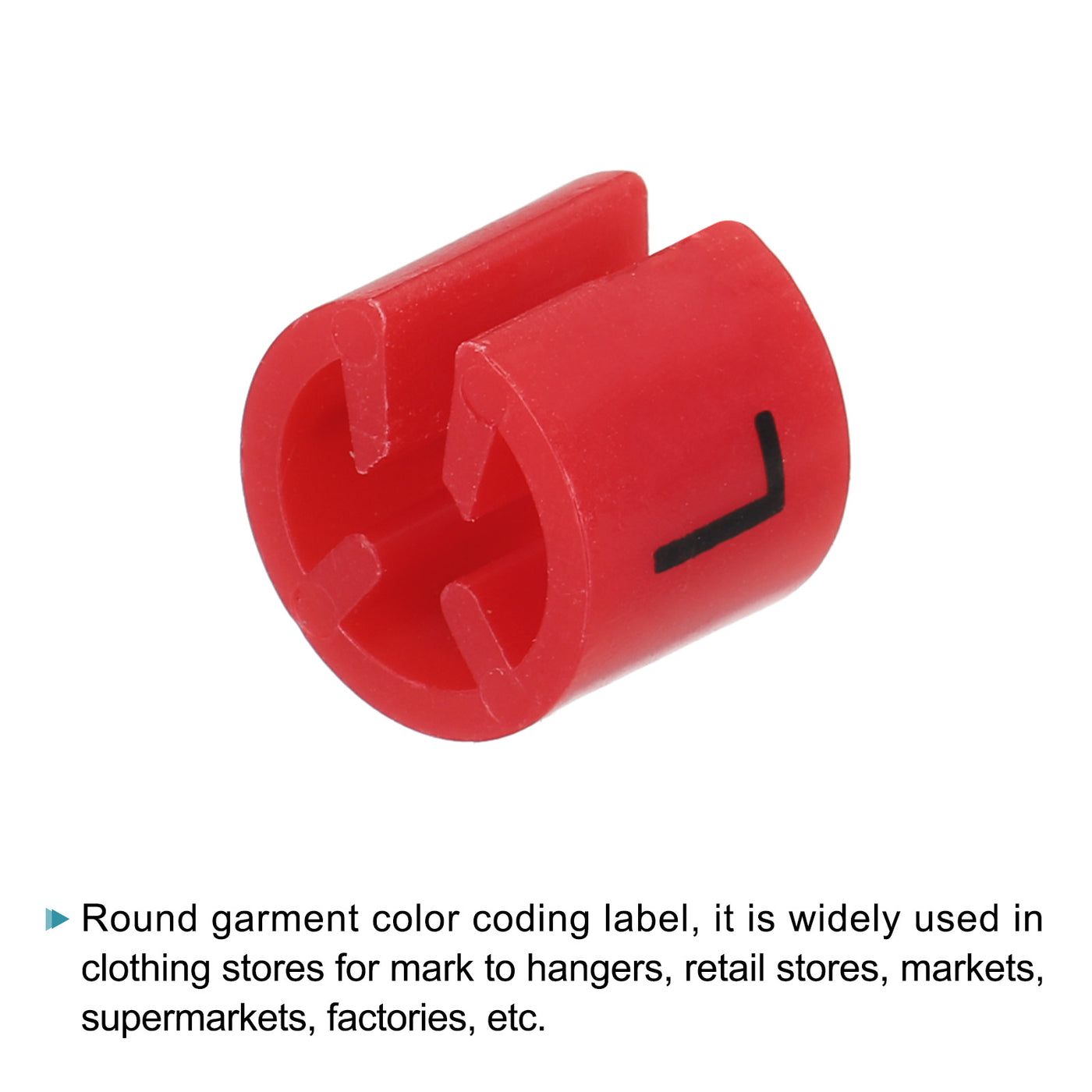Harfington Clothes Hanger Marker L Size Tag Red Fit 3.5mm Rod for Garment Clothing Color Coding, Pack of 150
