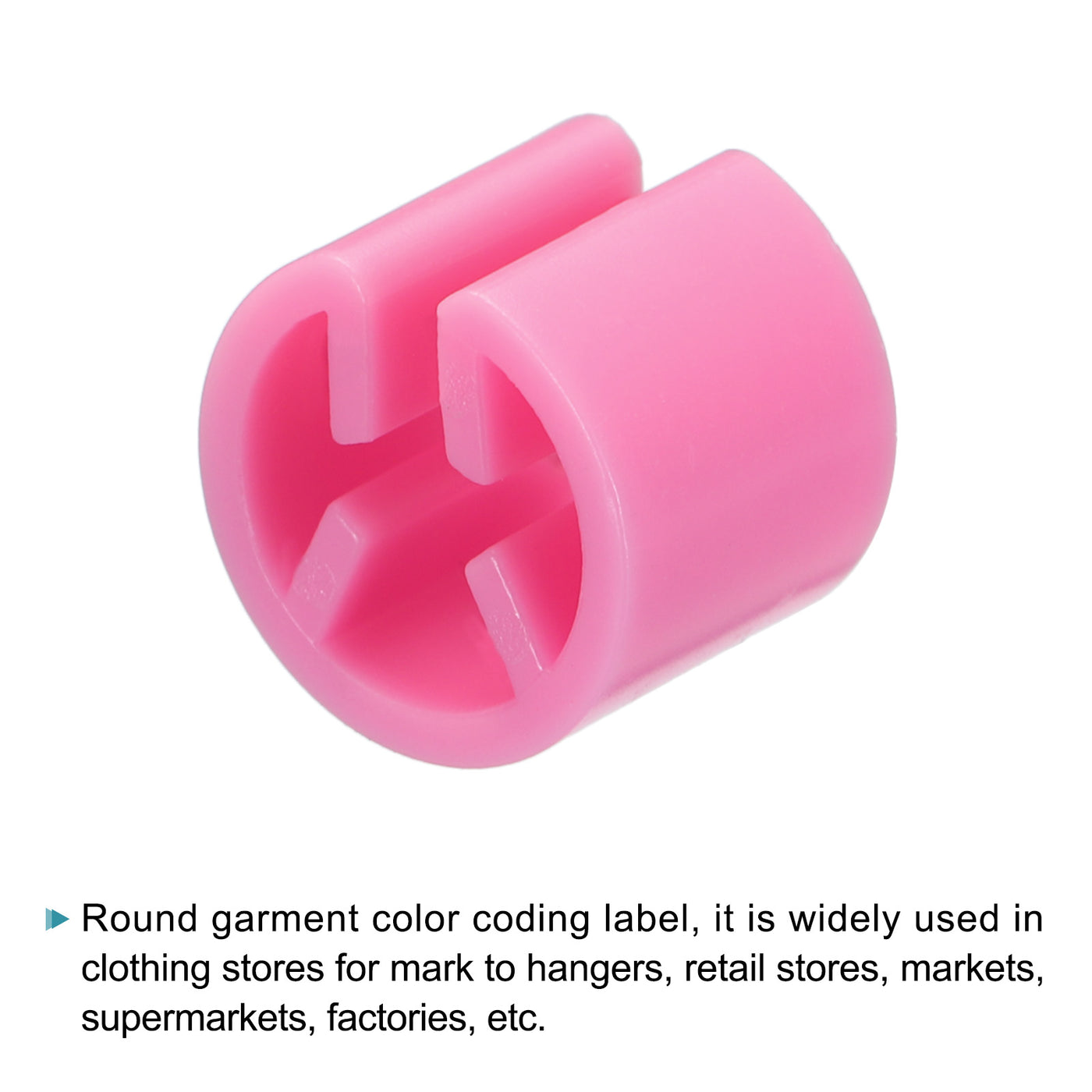 Harfington Clothes Hanger Markers Blank Tags Fit 3.5mm Rod for Garment Color Coding Pink, Pack of 100