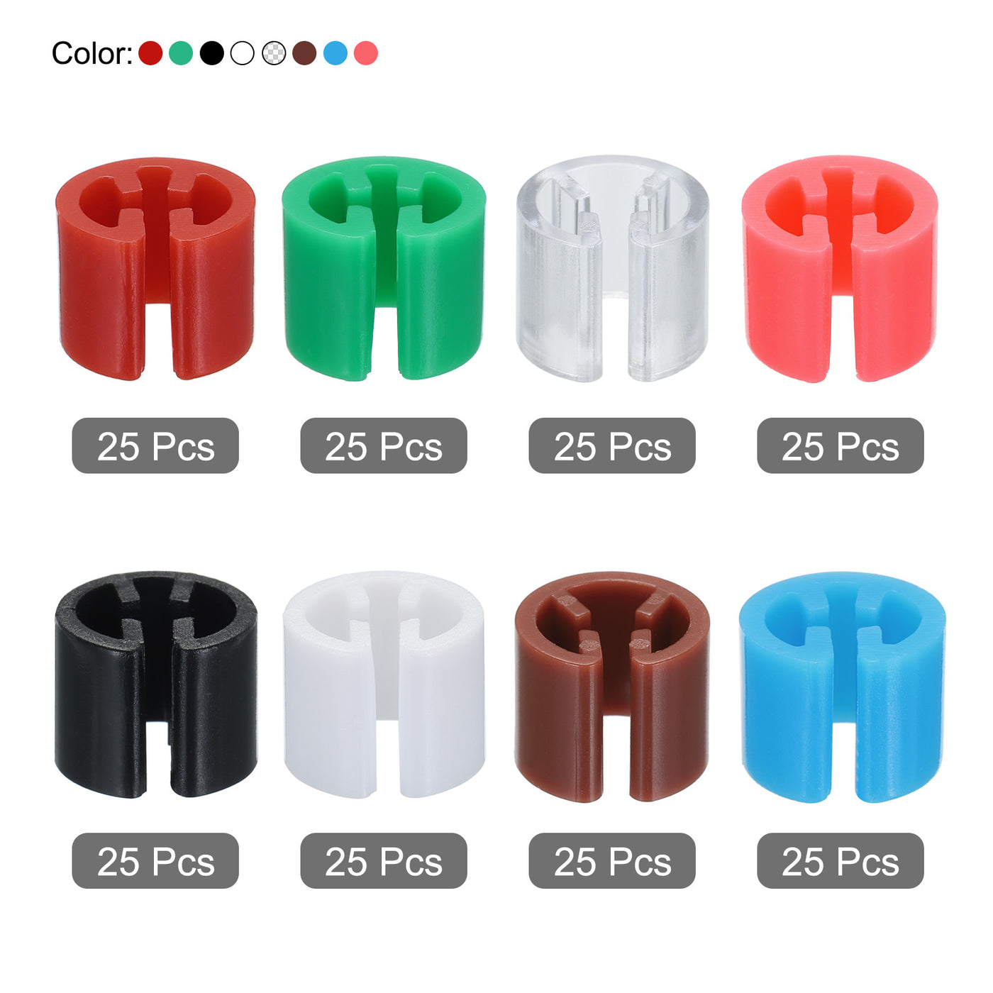 Harfington Clothes Hanger Markers Blank Tags Fit 3.5mm Rod for Garment Color Coding 8 Color, 200pcs