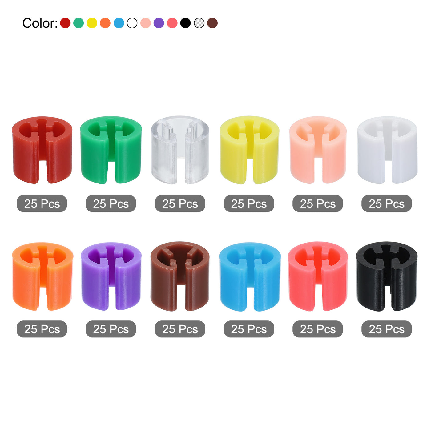 Harfington Clothes Hanger Markers Blank Tags Fit 3.5mm Rod for Garment Color Coding 12 Color, 300pcs