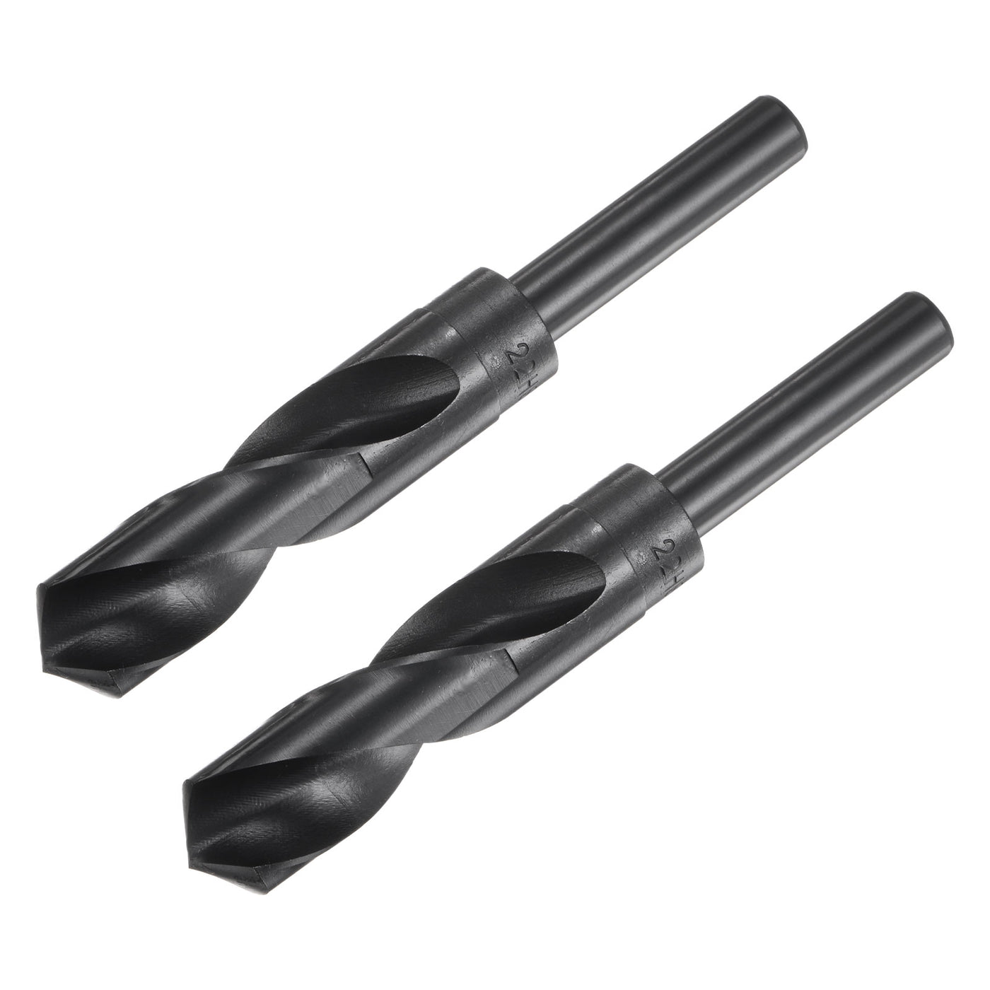 uxcell Uxcell 2pcs 22mm Black Oxide High Speed Steel HSS 9341 1/2" Reduced Shank Drill Bits