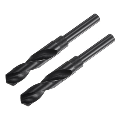 uxcell Uxcell 2pcs 18.5mm Black Oxide High Speed Steel HSS 9341 1/2" Reduced Shank Drill Bits