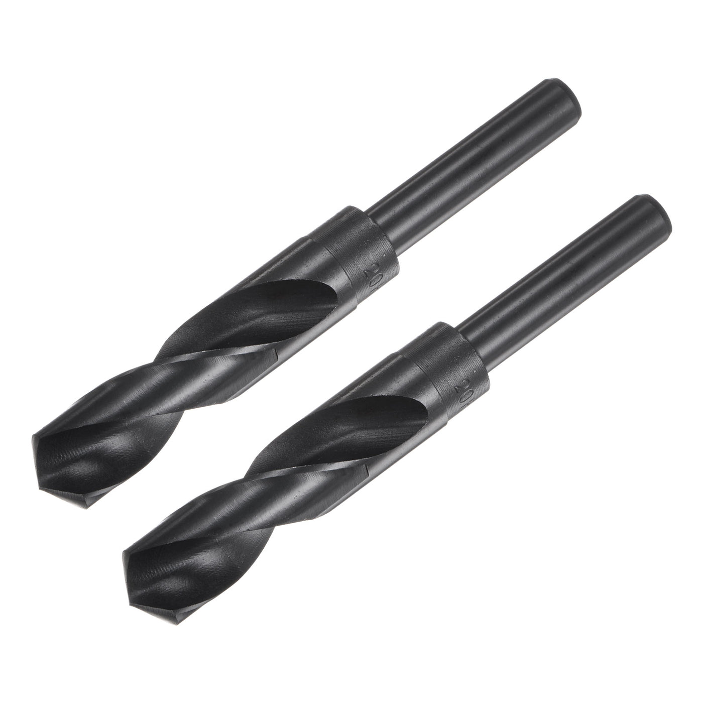 uxcell Uxcell 2pcs 20mm Black Oxide High Speed Steel HSS 9341 1/2" Reduced Shank Drill Bits