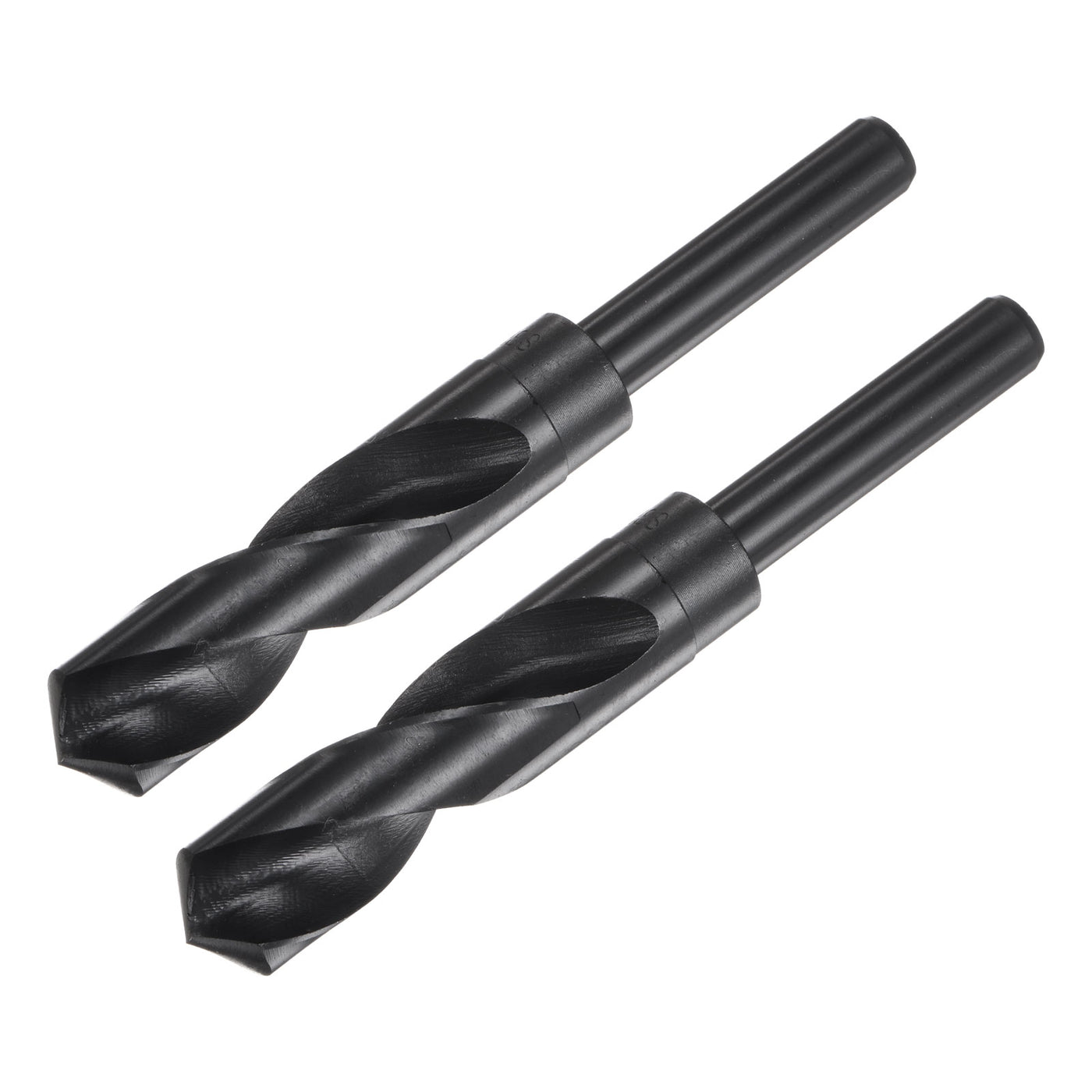 uxcell Uxcell 2pcs 21mm Black Oxide High Speed Steel HSS 9341 1/2" Reduced Shank Drill Bits