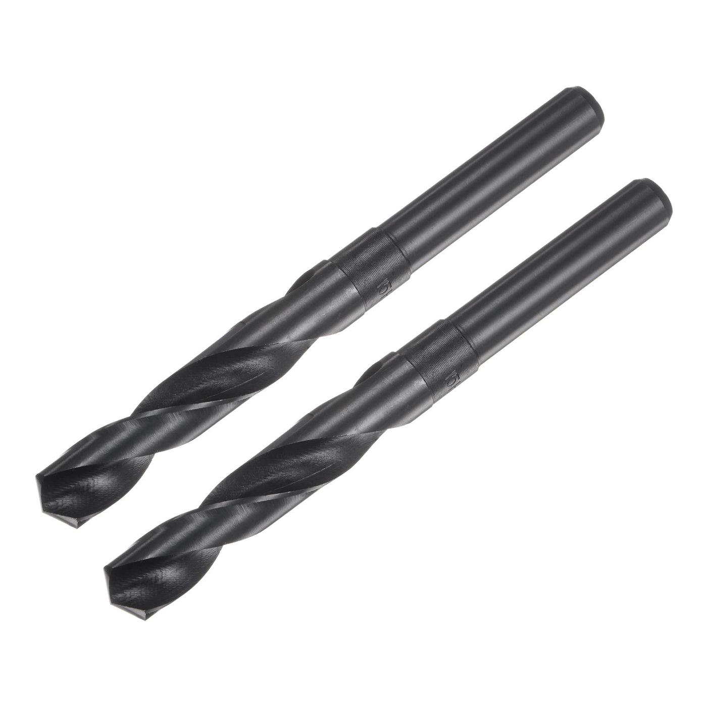 uxcell Uxcell 2pcs 15mm Black Oxide High Speed Steel HSS 9341 1/2" Reduced Shank Drill Bits
