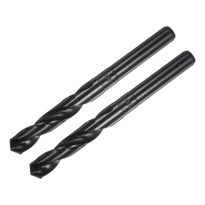 uxcell Uxcell 2pcs 14mm Black Oxide High Speed Steel HSS 9341 1/2" Reduced Shank Drill Bits