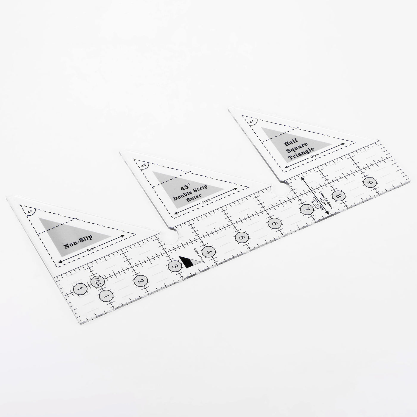 Harfington 45 Degree Double Strip Quilting Template Ruler for Sewing, 10 Inch