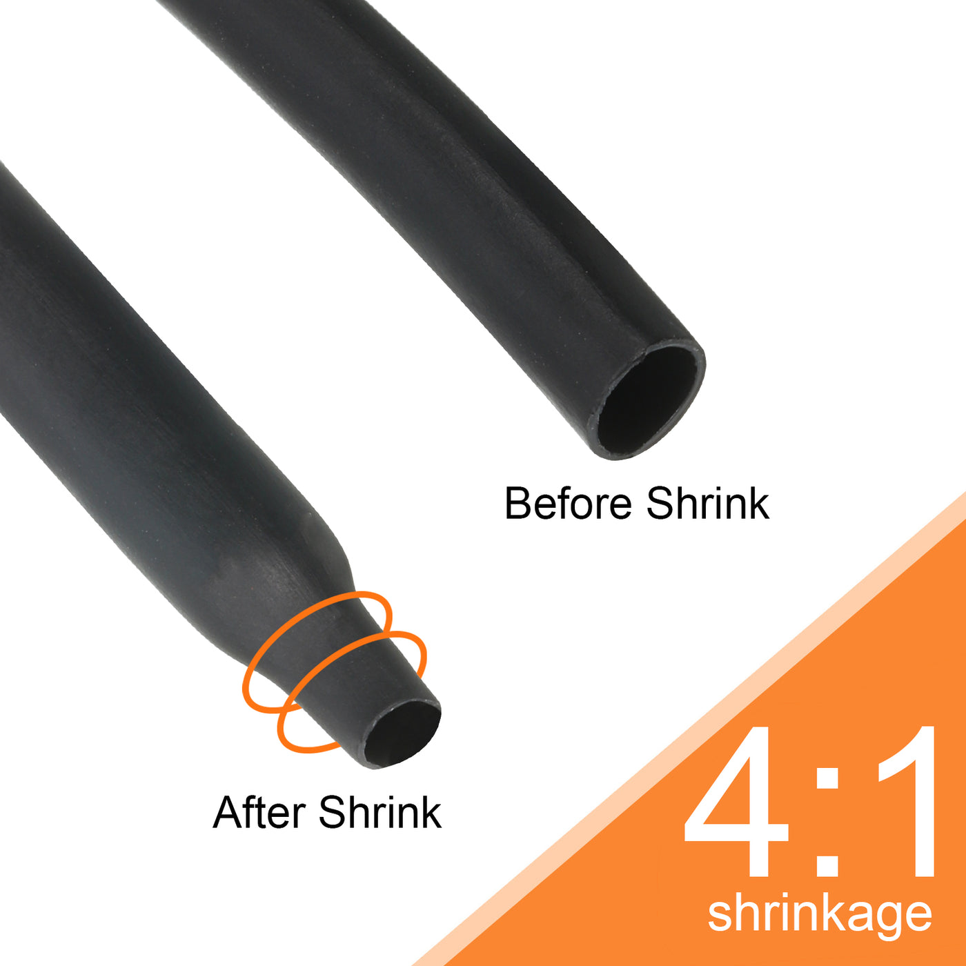 Harfington 1/4"(6mm) Dia 50ft Heat Shrink Tubing 4:1 Dual Wall Adhesive Lined Marine Waterproof Shrink Tube for Industrial Electrical Cable Wire Wrap