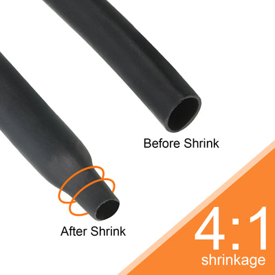 Harfington 5/16"(8mm) Dia 50ft Heat Shrink Tubing 4:1 Dual Wall Adhesive Lined Marine Waterproof Shrink Tube for Industrial Electrical Cable Wire Wrap