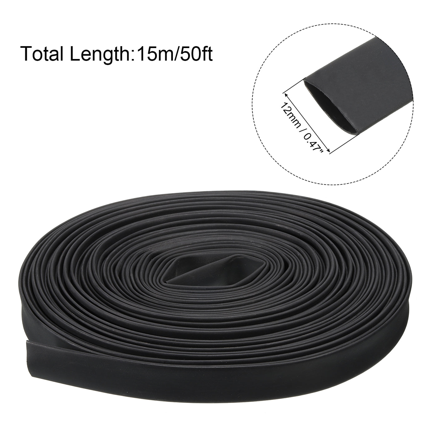 Harfington 2pcs 1/2"(12mm) Dia 50ft Heat Shrink Tubing 4:1 Dual Wall Adhesive Lined Marine Waterproof Shrink Tube for Industrial Electrical Cable Wire Wrap