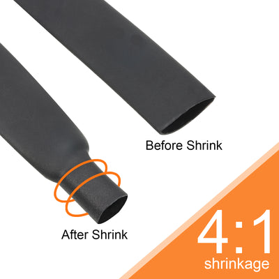 Harfington 1/2"(12mm) Dia 12ft Heat Shrink Tubing 4:1 Dual Wall Adhesive Lined Marine Waterproof Shrink Tube for Industrial Electrical Cable Wire Wrap