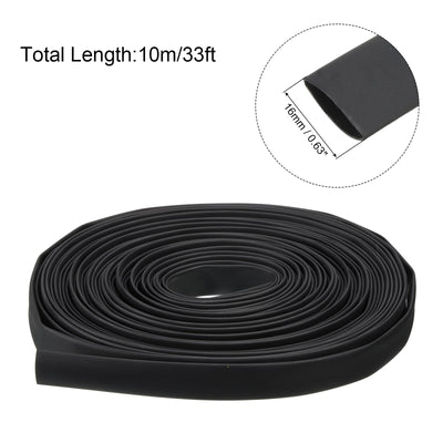 Harfington 5/8"(16mm) Dia 33ft Heat Shrink Tubing 4:1 Dual Wall Adhesive Lined Marine Waterproof Shrink Tube for Industrial Electrical Cable Wire Wrap