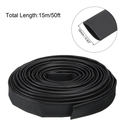 Harfington 18mm Dia 50ft Heat Shrink Tubing 4:1 Dual Wall Adhesive Lined Marine Waterproof Shrink Tube for Industrial Electrical Cable Wire Wrap