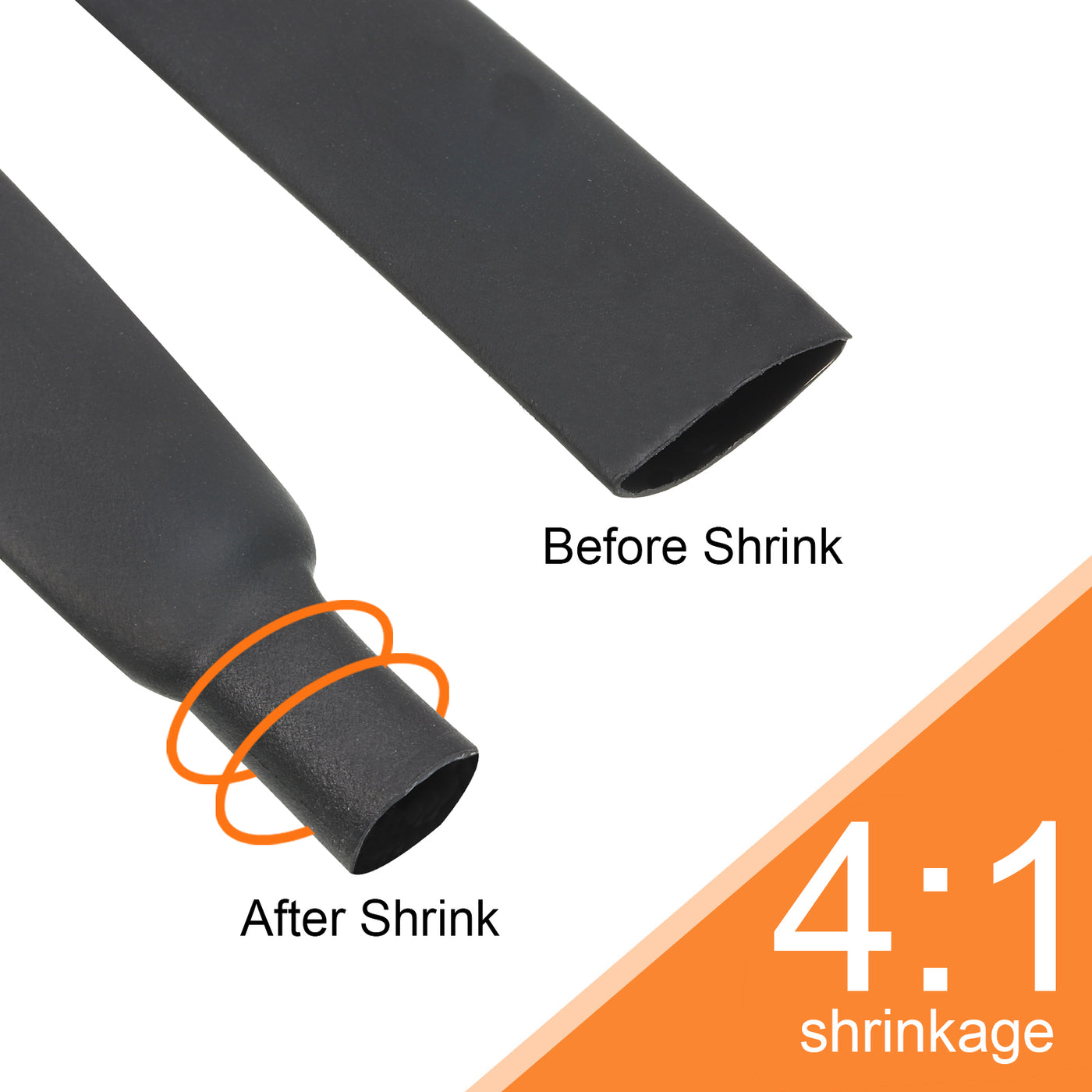 Harfington 18mm Dia 50ft Heat Shrink Tubing 4:1 Dual Wall Adhesive Lined Marine Waterproof Shrink Tube for Industrial Electrical Cable Wire Wrap