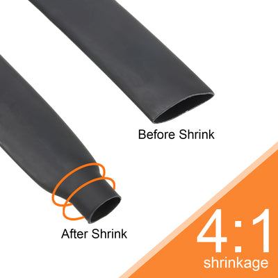 Harfington 24mm Dia 33ft Heat Shrink Tubing 4:1 Dual Wall Adhesive Lined Marine Waterproof Shrink Tube for Industrial Electrical Cable Wire Wrap