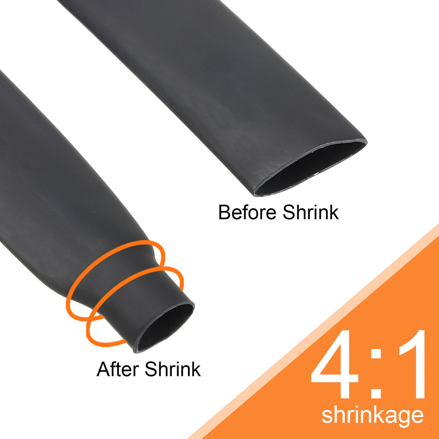 Harfington 1-1/4"(32mm) Dia 33ft Heat Shrink Tubing 4:1 Dual Wall Adhesive Lined Marine Waterproof Shrink Tube for Industrial Electrical Cable Wire Wrap