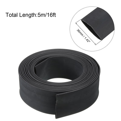Harfington 36mm Dia 16ft Heat Shrink Tubing 4:1 Dual Wall Adhesive Lined Marine Waterproof Shrink Tube for Industrial Electrical Cable Wire Wrap