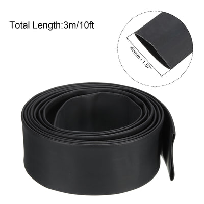 Harfington 40mm Dia 10ft Heat Shrink Tubing 4:1 Dual Wall Adhesive Lined Marine Waterproof Shrink Tube for Industrial Electrical Cable Wire Wrap