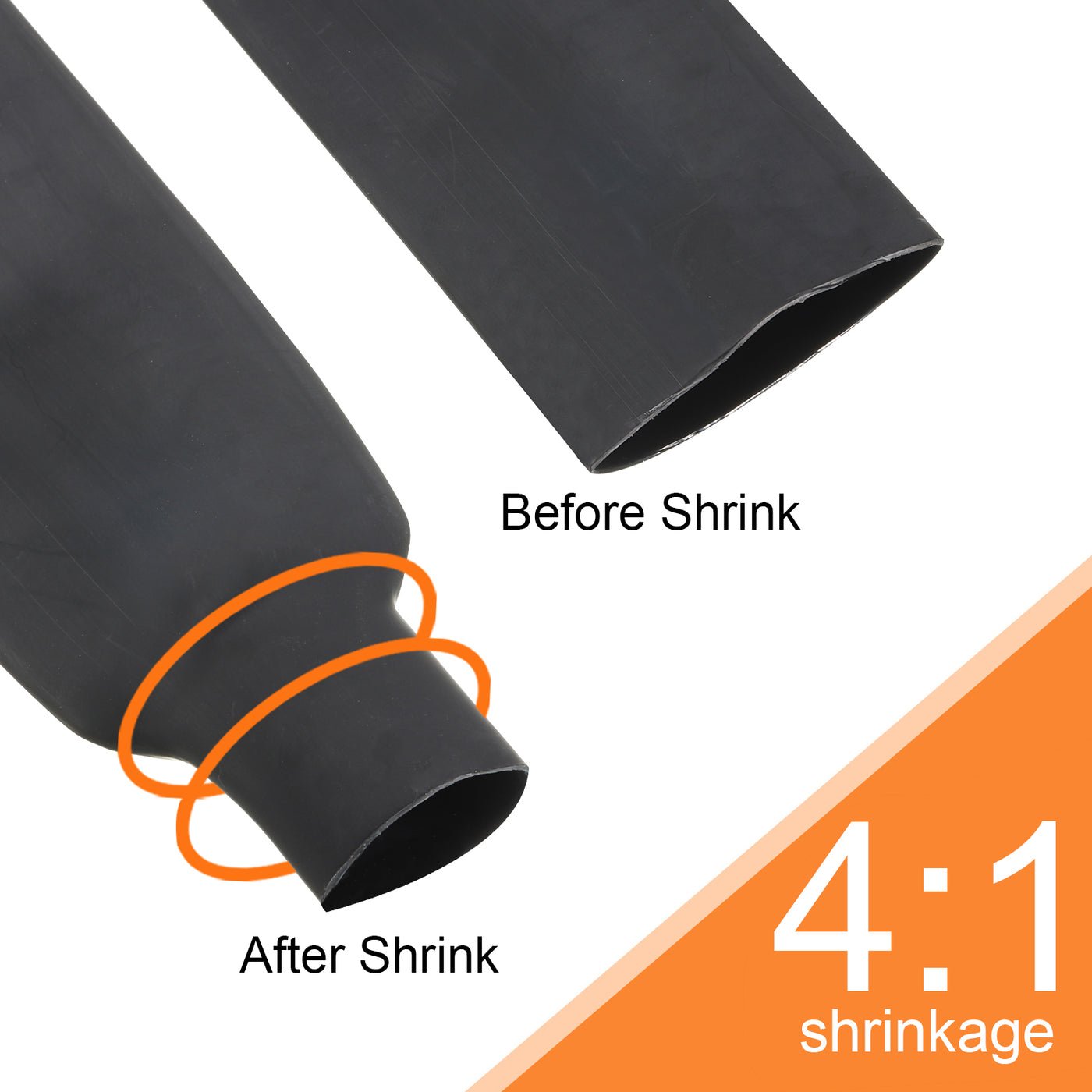Harfington 52mm Dia 6.6ft Heat Shrink Tubing 4:1 Dual Wall Adhesive Lined Marine Waterproof Shrink Tube for Industrial Electrical Cable Wire Wrap