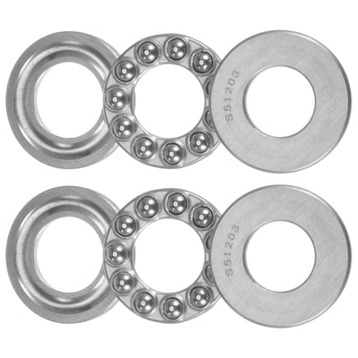 Harfington Uxcell S51203 Thrust Ball Bearing 17x35x12mm Stainless Steel with Washers 2pcs