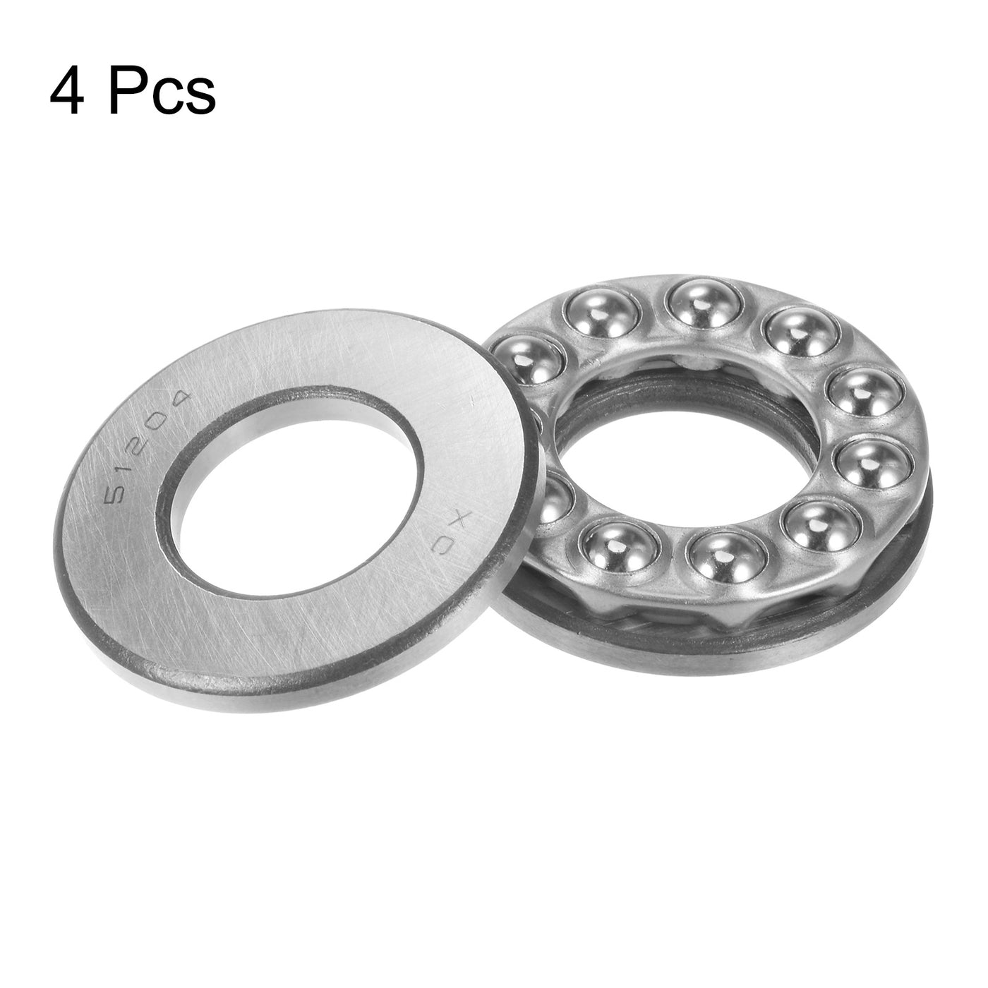 uxcell Uxcell 51204 Thrust Ball Bearing 20x40x14mm High Carbon Steel with Washers 4pcs