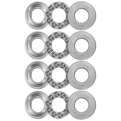 Harfington Uxcell 51101 Thrust Ball Bearing 12x26x9mm High Carbon Steel with Washers 4pcs