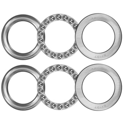 Harfington Uxcell 51107 Thrust Ball Bearing 35x52x12mm High Carbon Steel with Washers 2pcs