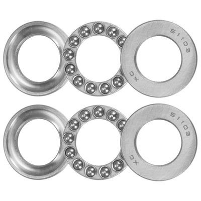 Harfington Uxcell 51103 Thrust Ball Bearing 17x30x9mm High Carbon Steel with Washers 2pcs