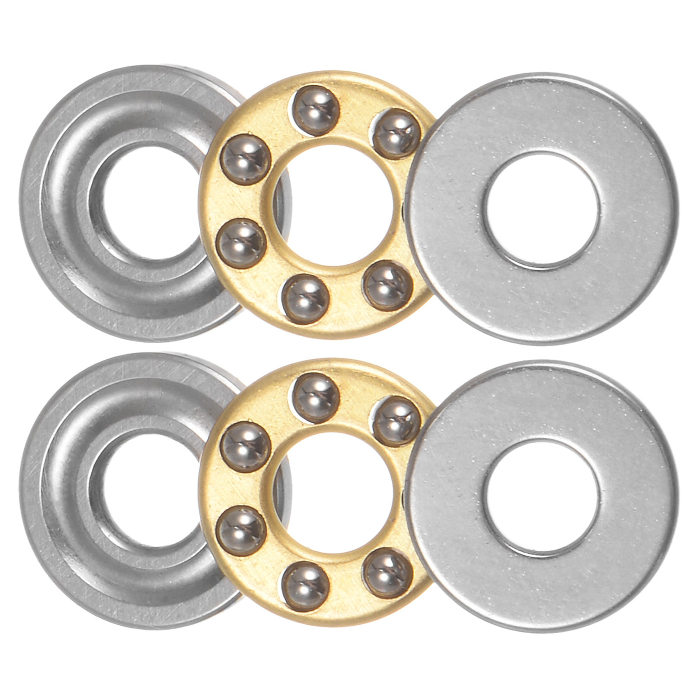 uxcell Uxcell F3-8M Thrust Ball Bearing 3x8x3.5mm Brass with Washers ABEC3 2pcs
