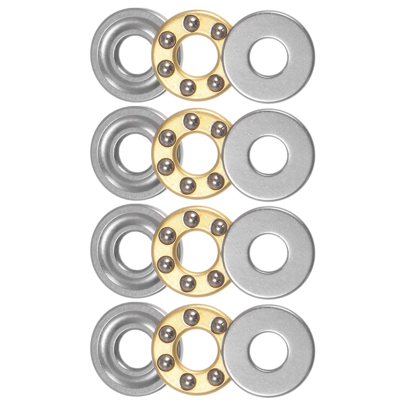 uxcell Uxcell F3-8M Thrust Ball Bearing 3x8x3.5mm Brass with Washers ABEC3 4pcs