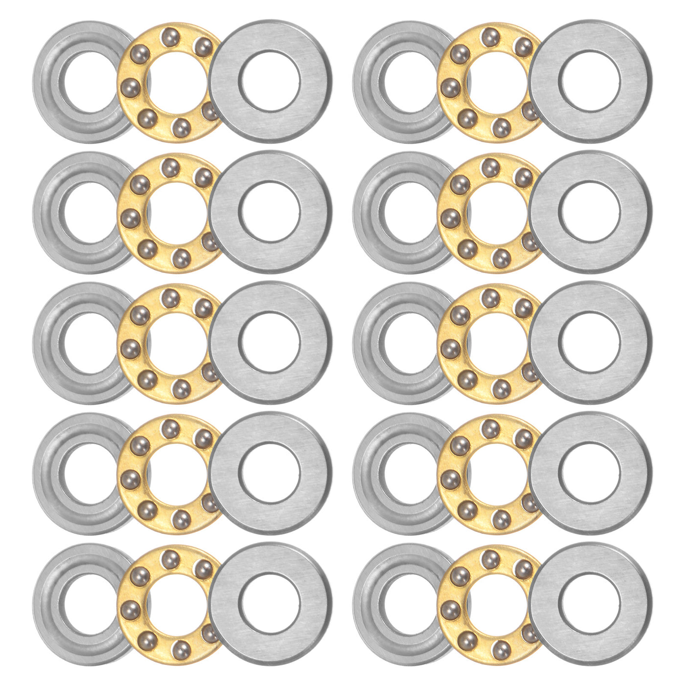 uxcell Uxcell F4-9M Thrust Ball Bearing 4x9x4mm Brass with Washers 10pcs