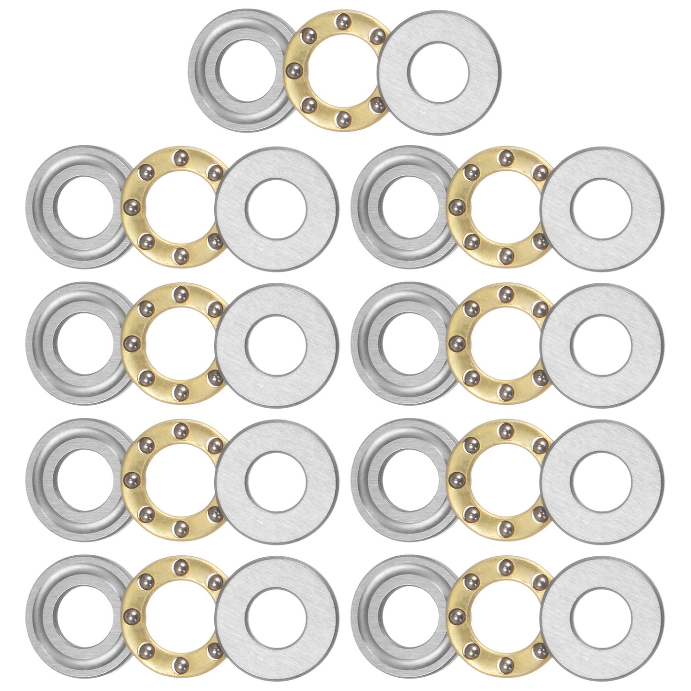uxcell Uxcell F5-11M Thrust Ball Bearing 5x11x4.5mm Brass with Washers 9pcs