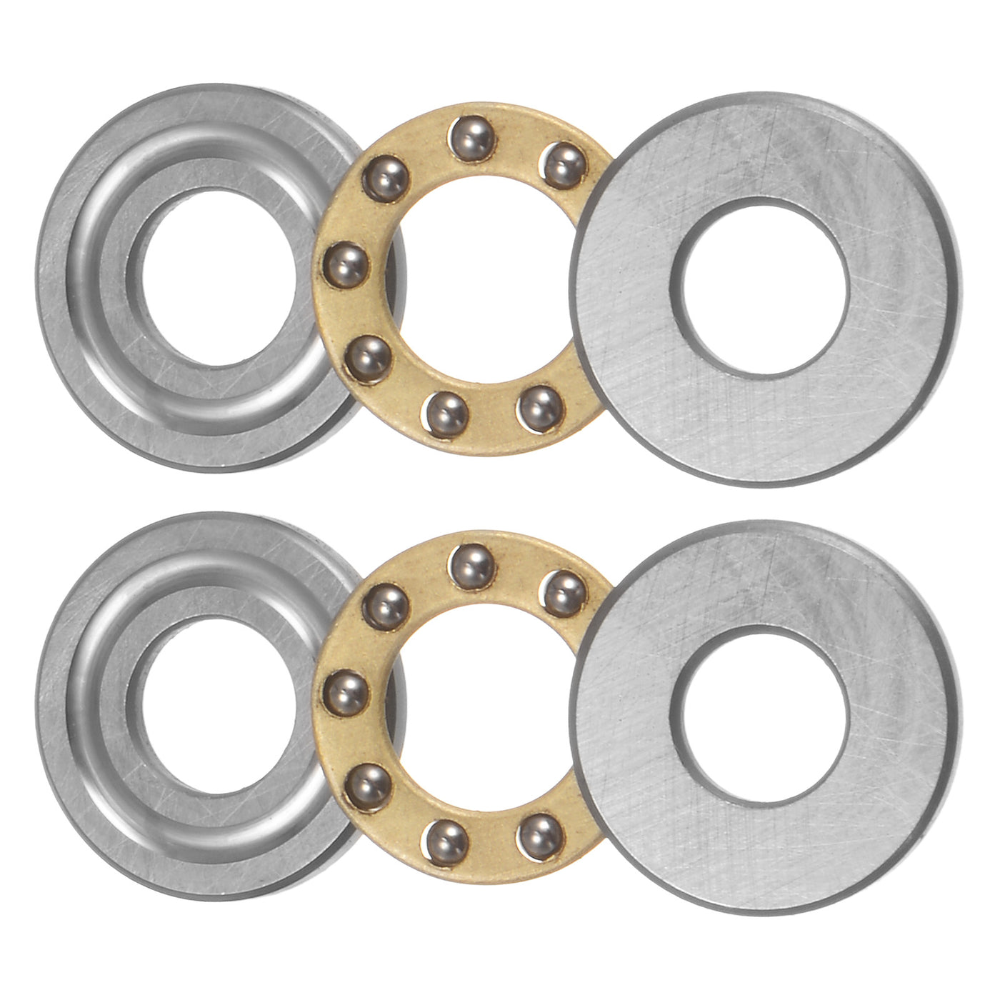 uxcell Uxcell F5-12M Thrust Ball Bearing 5x12x4mm Brass with Washers ABEC3 2pcs
