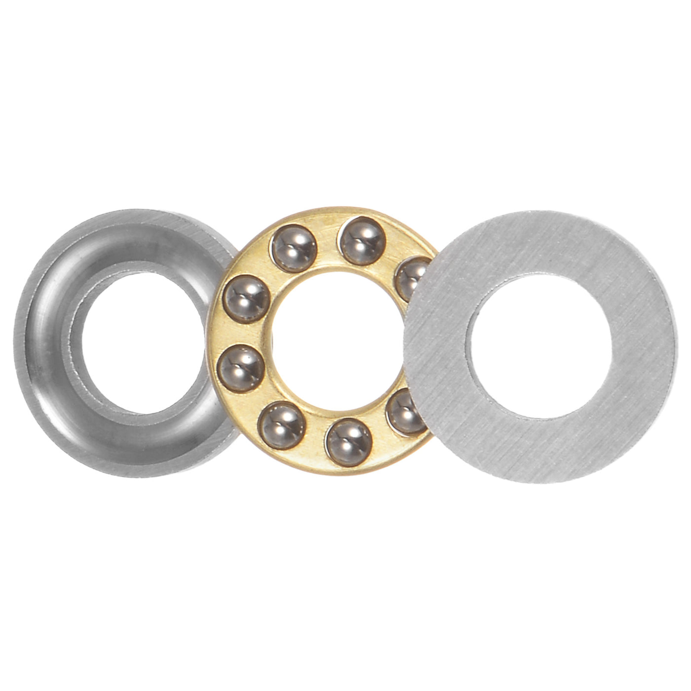 uxcell Uxcell F6-12M Thrust Ball Bearing 6x12x4.5mm Brass with Washers ABEC3 1pcs